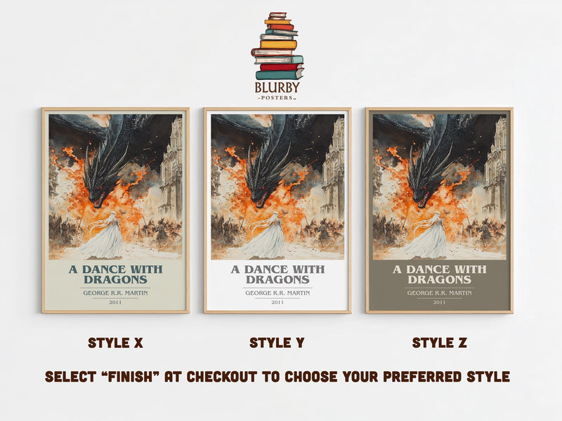 A Dance With Dragons book cover poster colour and style options – George R.R. Martin book art