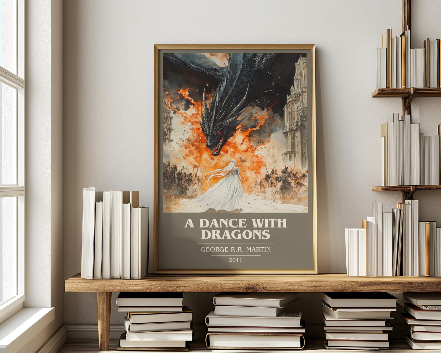 A Dance With Dragons by George R.R. Martin | Book Poster | Literary Art Gift For Book Lover | Novel Inspired Wall Art | Free Delivery