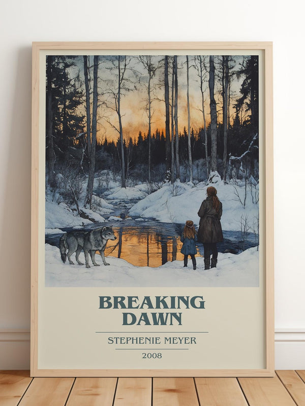 Breaking Dawn book cover print in frame leaning in hallway – romance wall art