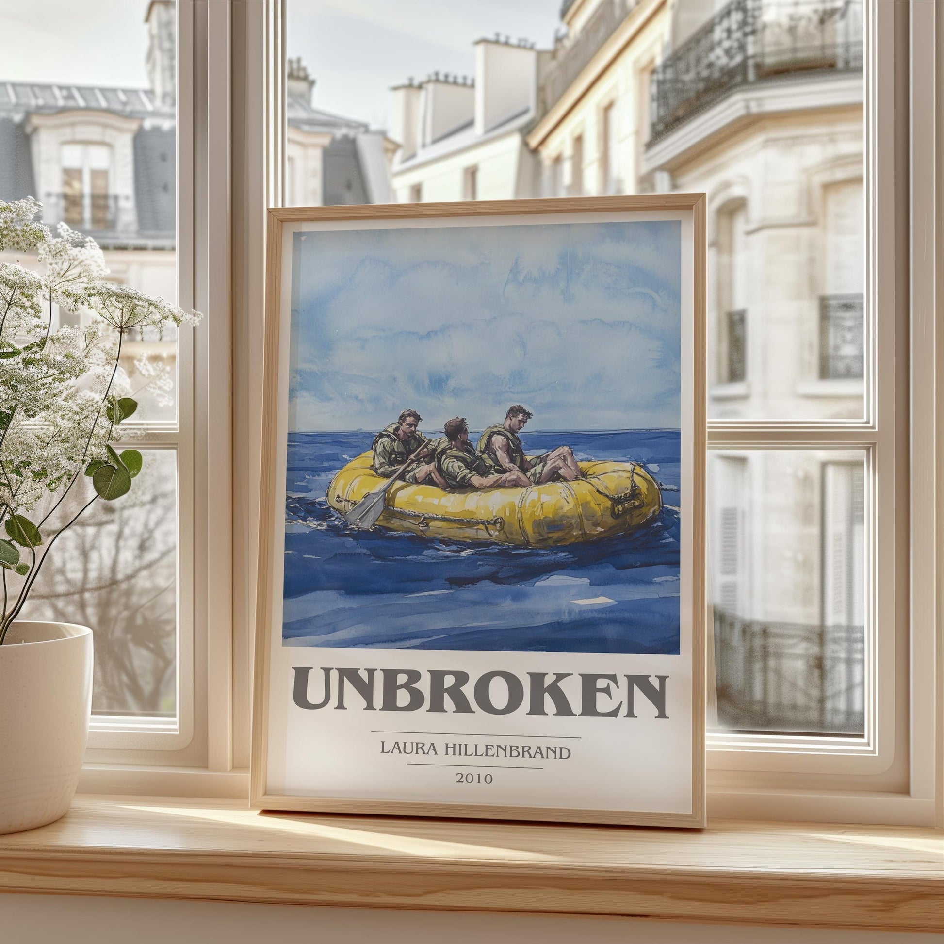 Unbroken book cover poster colour and style options – Laura Hillenbrand book art