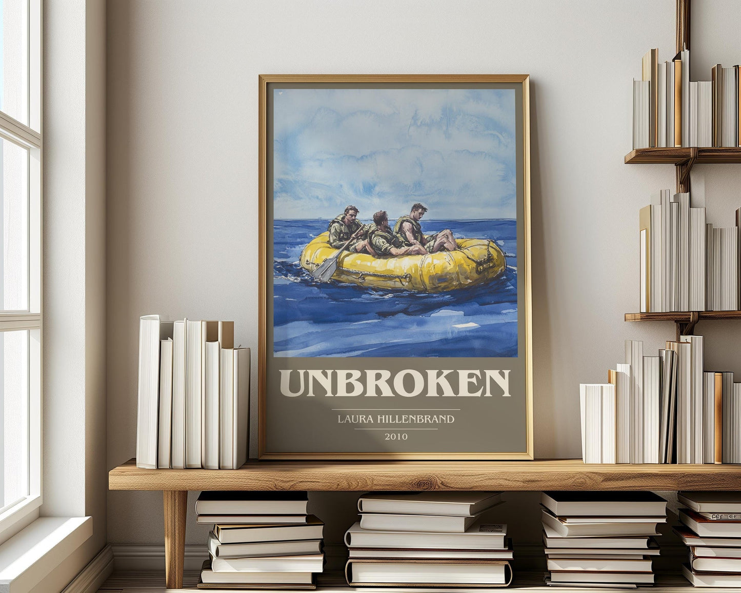 Unbroken book cover book poster framed on wall – non fiction wall art