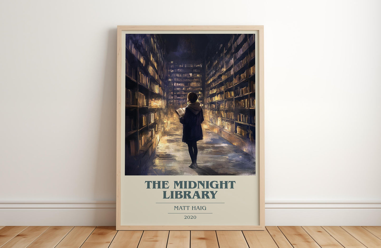 The Midnight Library book cover poster colour and style options – Matt Haig book art