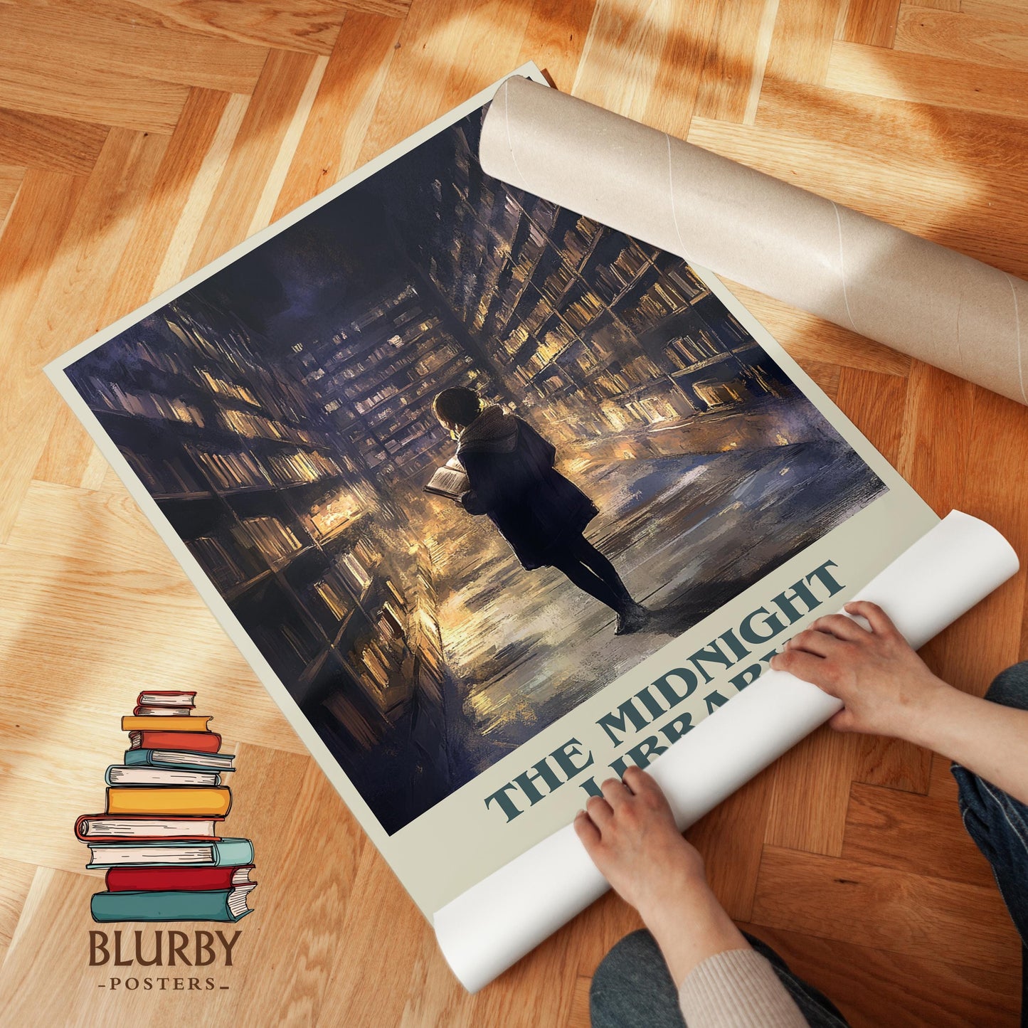 The Midnight Library book cover literary print detail – Matt Haig book art