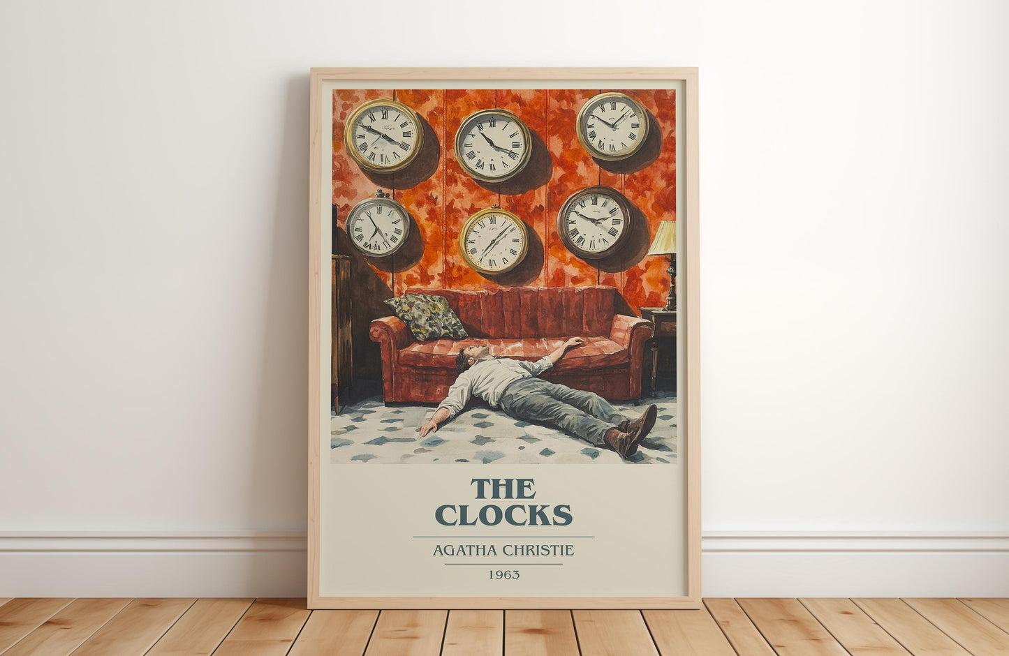 The Clocks by Agatha Christie | Book Poster | Literary Art Gift For Book Lover | Novel Inspired Wall Art | Free Delivery