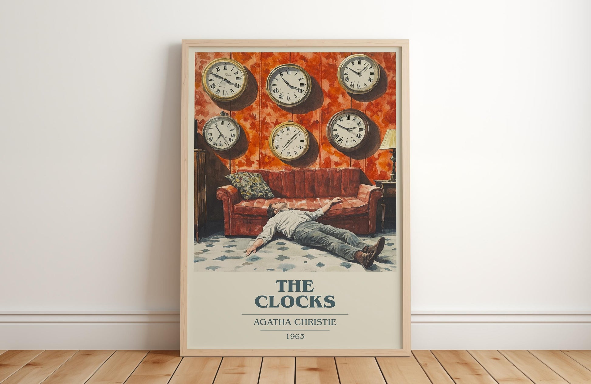 The Clocks by Agatha Christie | Book Poster | Literary Art Gift For Book Lover | Novel Inspired Wall Art | Free Delivery