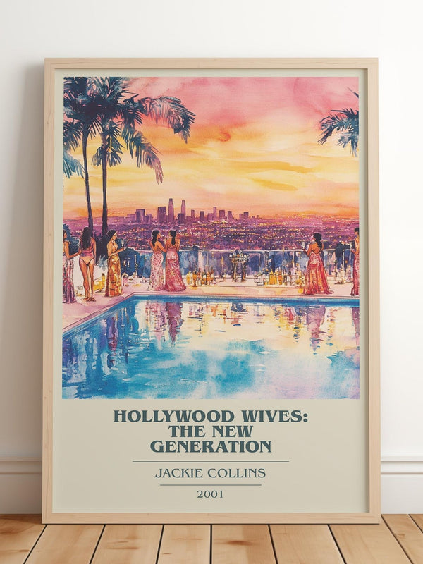 Hollywood Wives: The New Generation book cover print in frame leaning in hallway – romance wall art