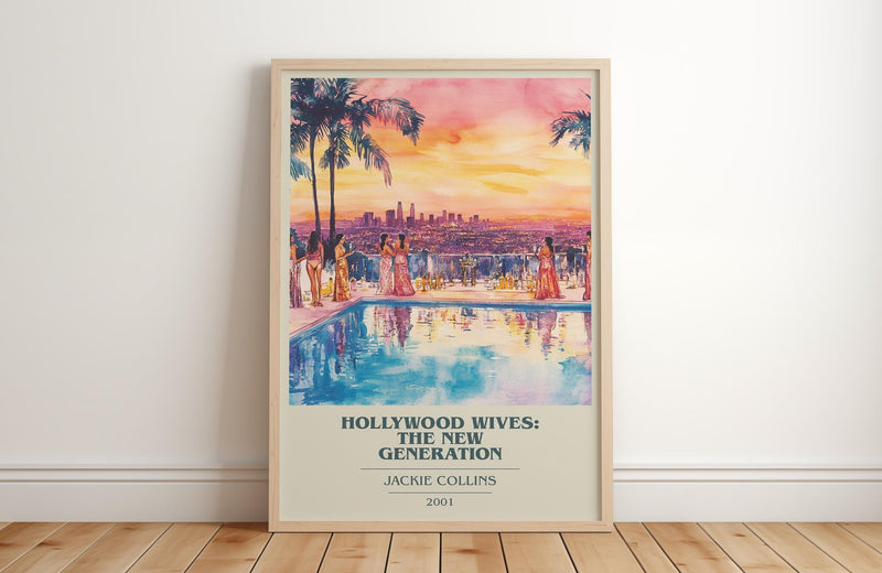Hollywood Wives: The New Generation book cover print in frame leaning in hallway – romance wall art