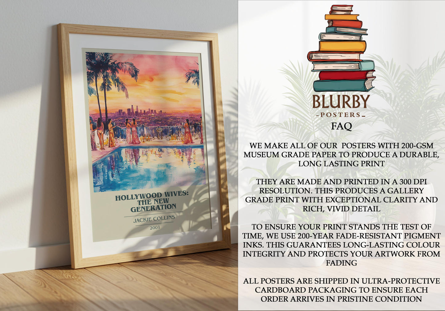 Hollywood Wives: The New Generation by Jackie Collins | Book Poster | Literary Art Gift For Book Lover | Novel Inspired Wall Art