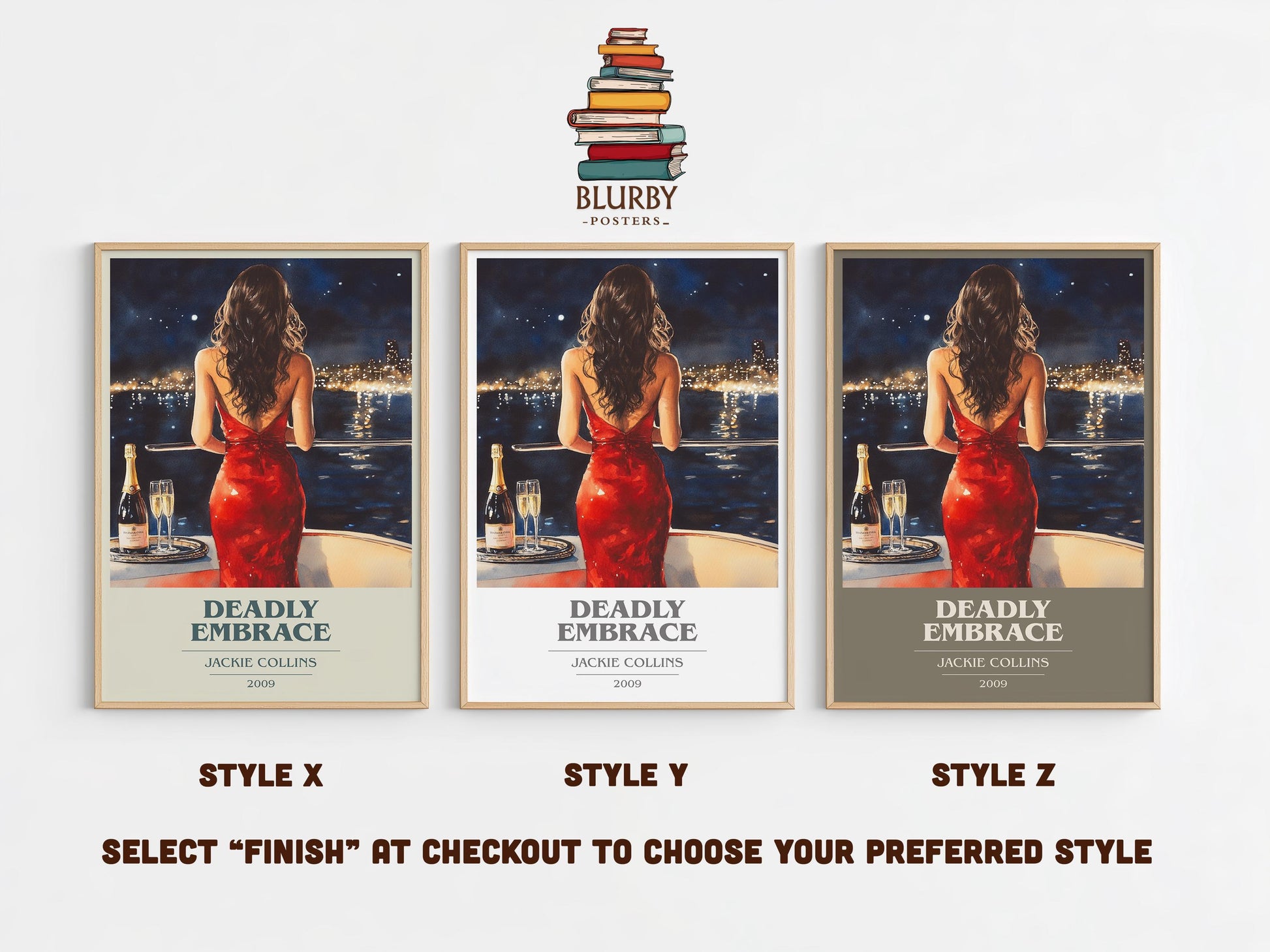 Deadly Embrace by Jackie Collins | Book Poster | Literary Art Gift For Book Lover | Novel Inspired Wall Art | Free Delivery