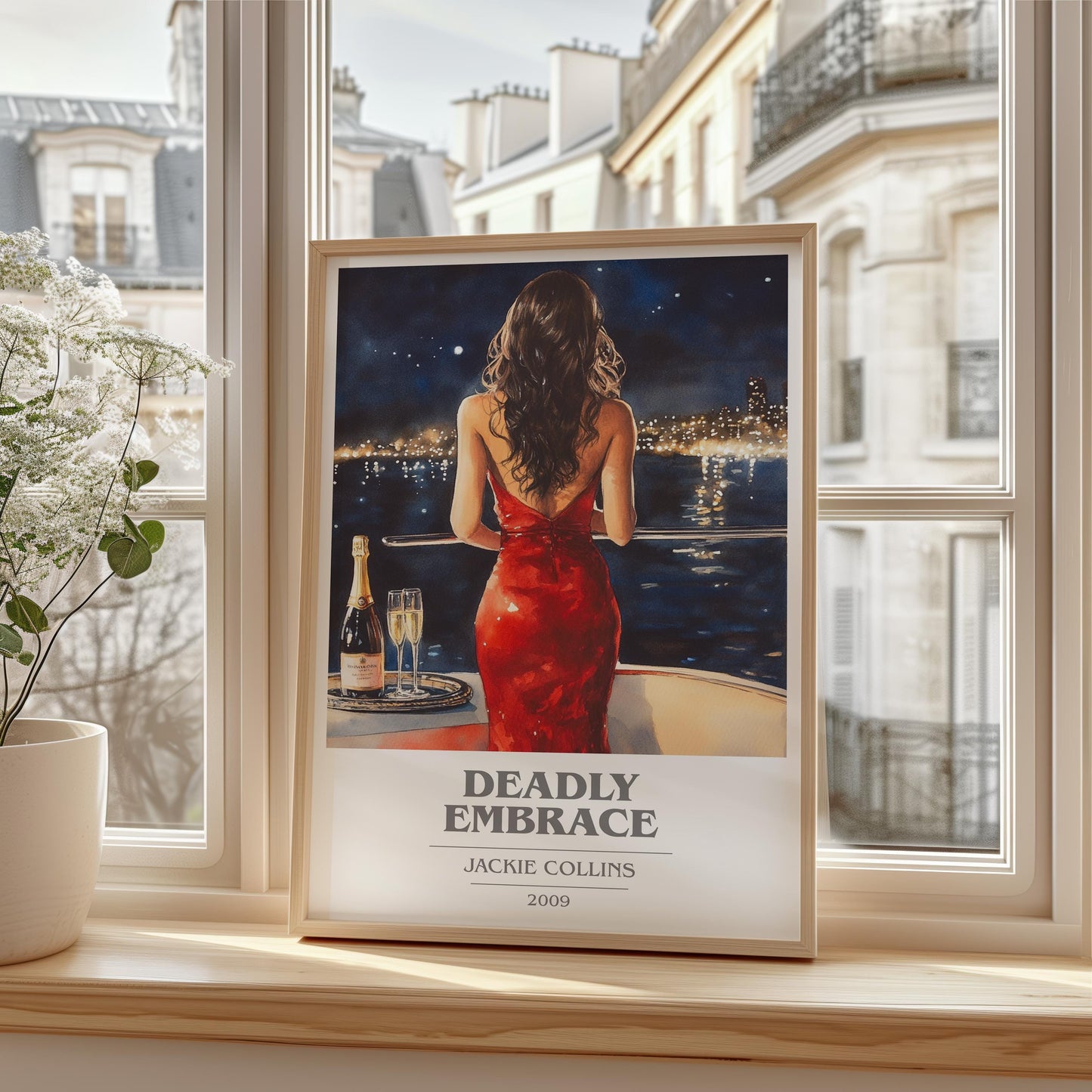 Deadly Embrace by Jackie Collins | Book Poster | Literary Art Gift For Book Lover | Novel Inspired Wall Art | Free Delivery