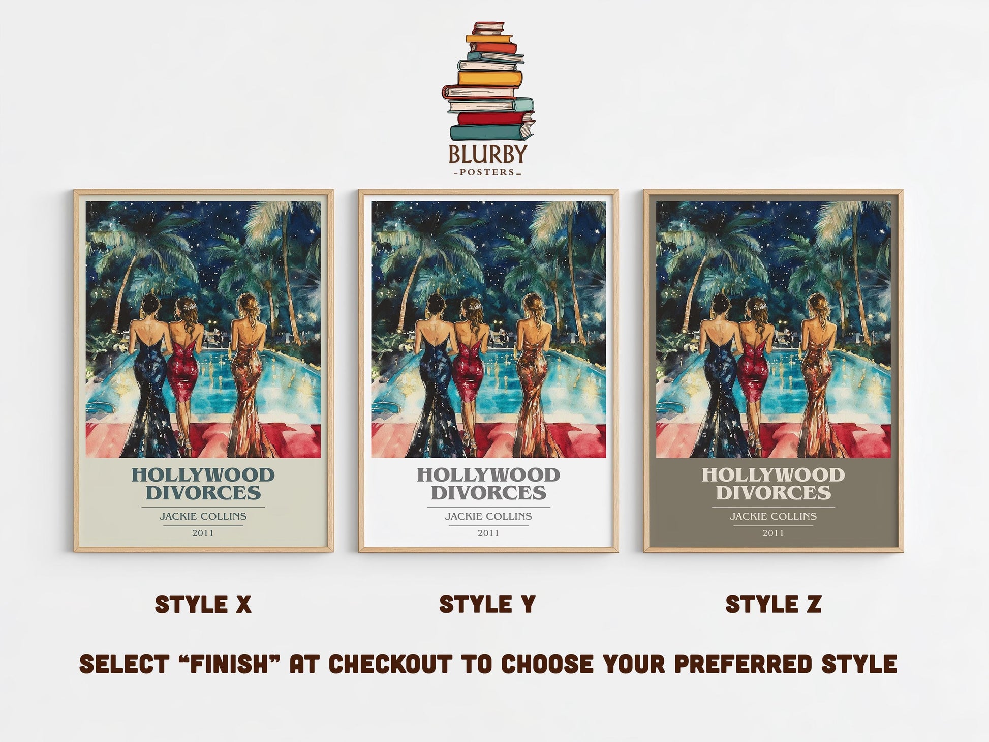 Hollywood Divorces by Jackie Collins | Book Poster | Literary Art Gift For Book Lover | Novel Inspired Wall Art | Free Delivery