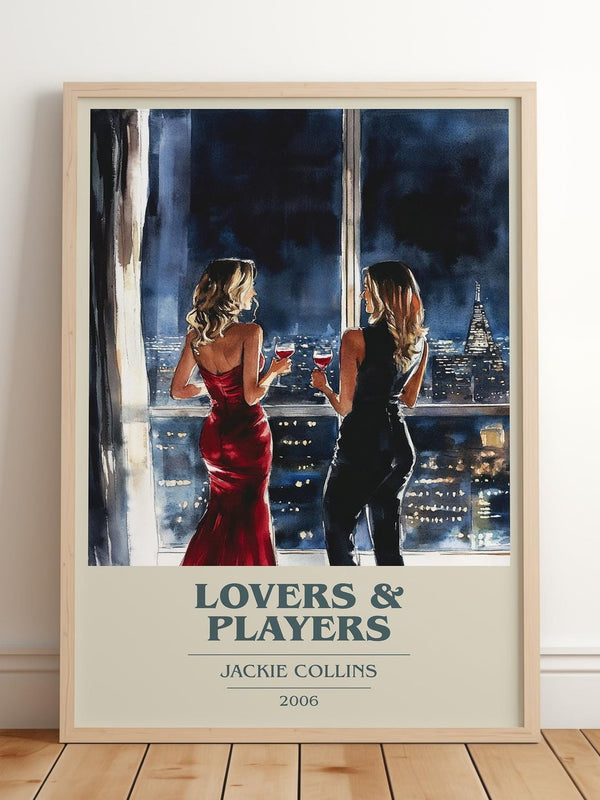 Lovers and Players book cover print in frame leaning in hallway – romance wall art