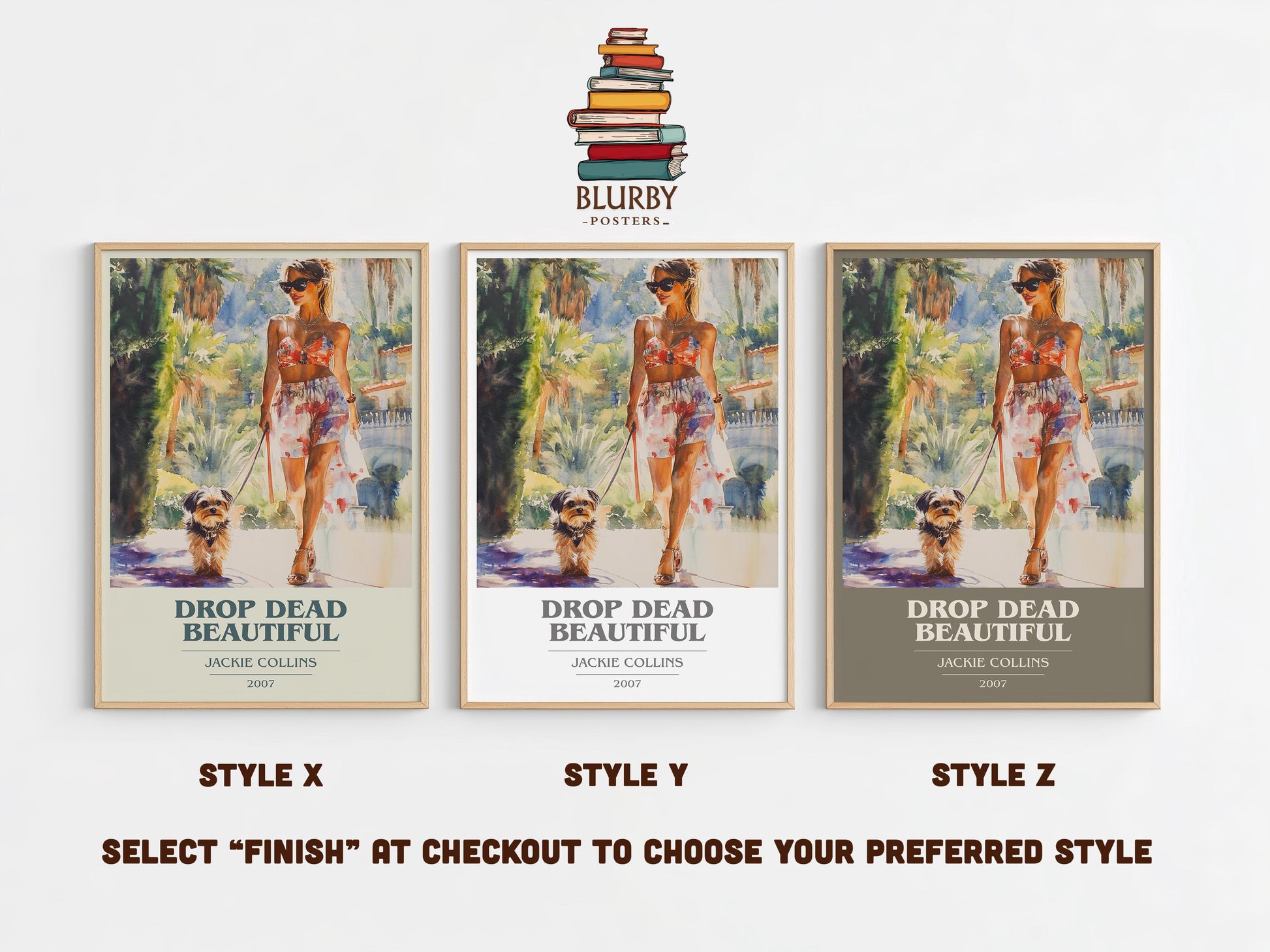 Drop Dead Beautiful by Jackie Collins | Book Poster | Literary Art Gift For Book Lover | Novel Inspired Wall Art | Free Delivery