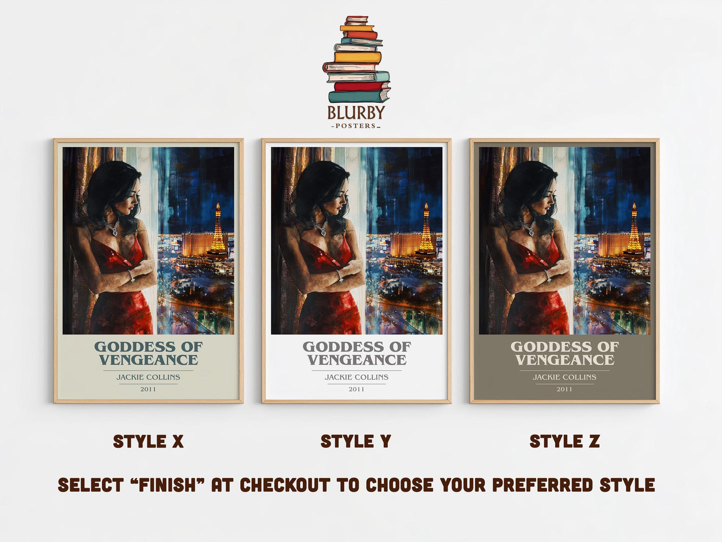 Goddess of Vengeance by Jackie Collins | Book Poster | Literary Art Gift For Book Lover | Novel Inspired Wall Art | Free Delivery