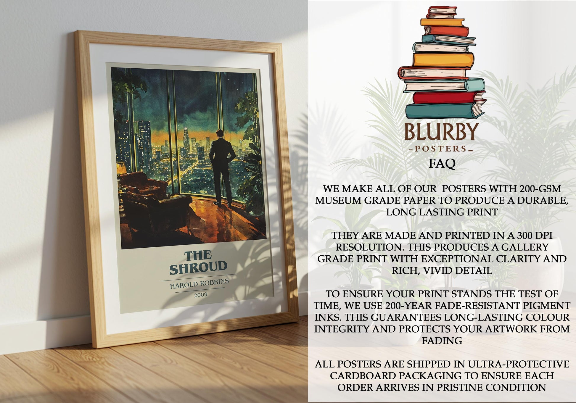 The Shroud by Harold Robbins | Book Poster | Literary Art Gift For Book Lover | Novel Inspired Wall Art | Free Delivery