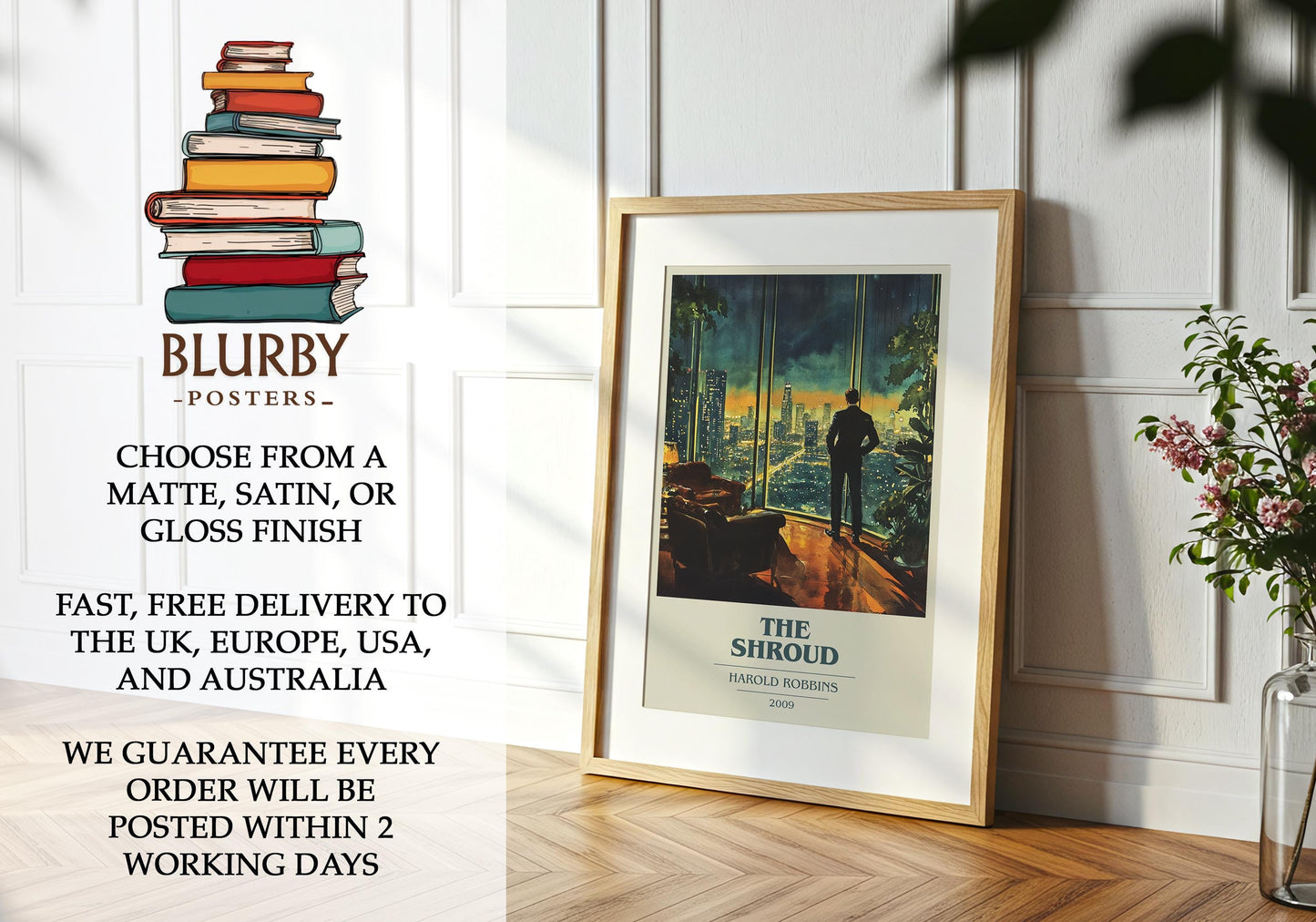 The Shroud by Harold Robbins | Book Poster | Literary Art Gift For Book Lover | Novel Inspired Wall Art | Free Delivery