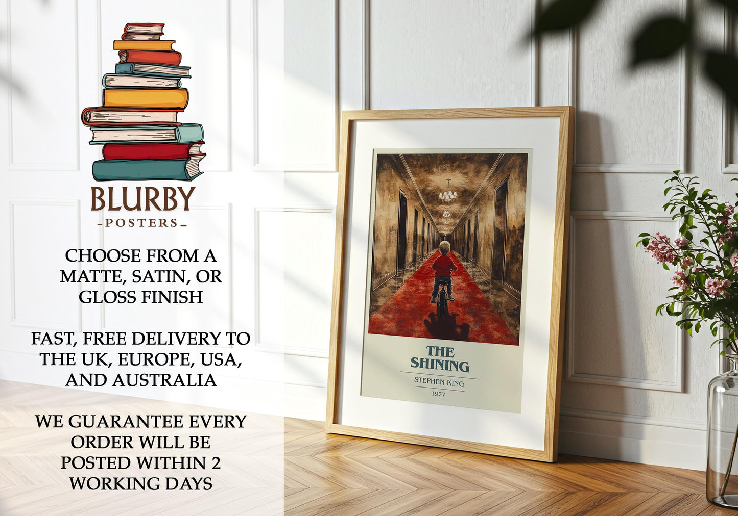 The Shining by Stephen King | Book Poster | Literary Art Gift For Book Lover | Novel Inspired Wall Art | Free Delivery