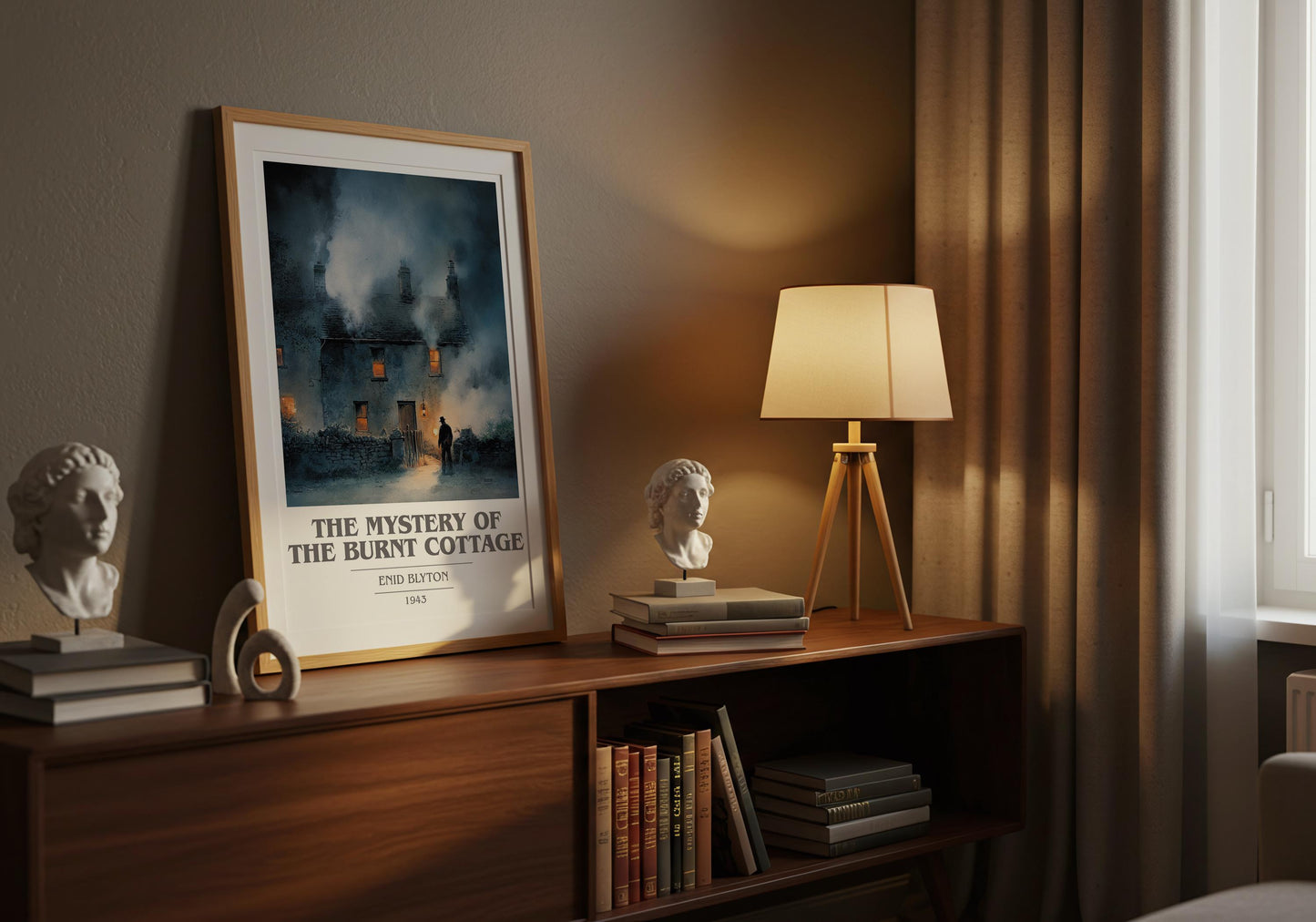 The Mystery of the Burnt Cottage by Enid Blyton | Book Poster | Literary Art Gift For Book Lover | Novel Inspired Wall Art | Free Delivery