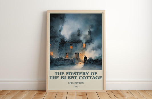 The Mystery of the Burnt Cottage by Enid Blyton | Book Poster | Literary Art Gift For Book Lover | Novel Inspired Wall Art | Free Delivery