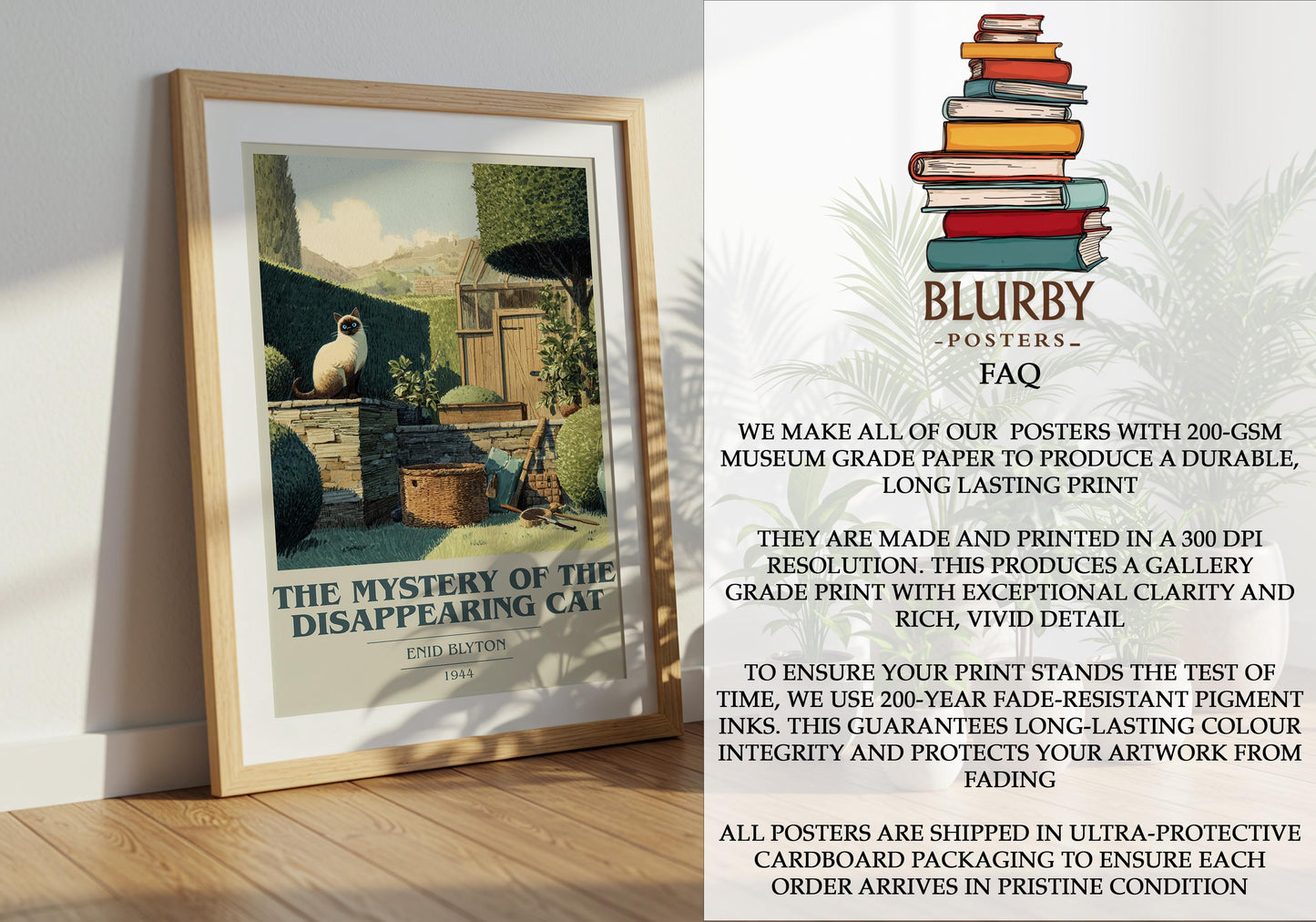 The Mystery of the Disappearing Cat by Enid Blyton | Book Poster | Literary Art Gift For Book Lover | Novel Inspired Wall Art
