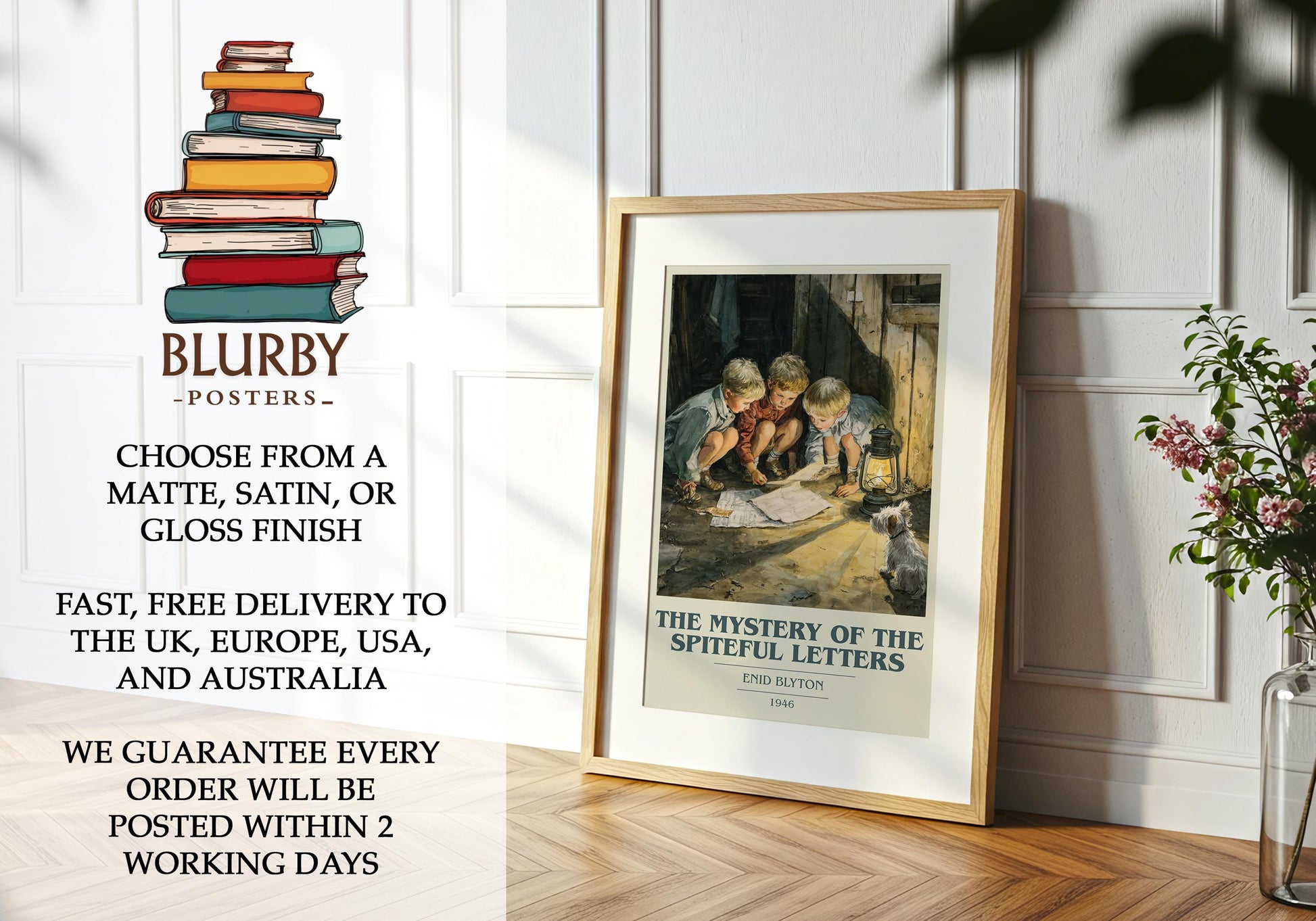 The Mystery of the Spiteful Letters by Enid Blyton | Book Poster | Literary Art Gift For Book Lover | Novel Inspired Wall Art