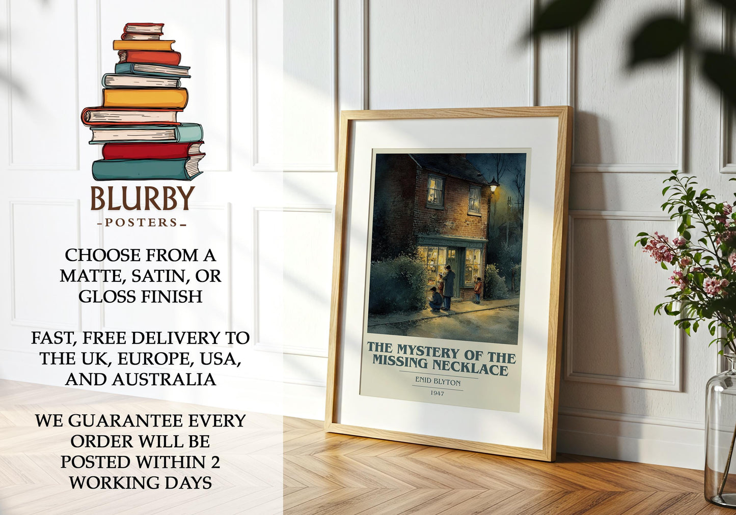 The Mystery of the Missing Necklace by Enid Blyton | Book Poster | Literary Art Gift For Book Lover | Novel Inspired Wall Art