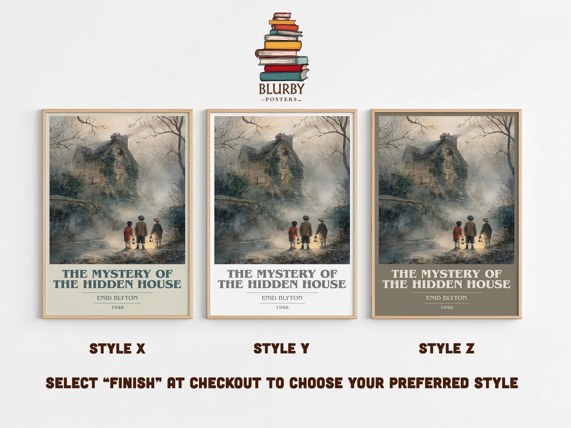 The Mystery of the Hidden House by Enid Blyton | Book Poster | Literary Art Gift For Book Lover | Novel Inspired Wall Art