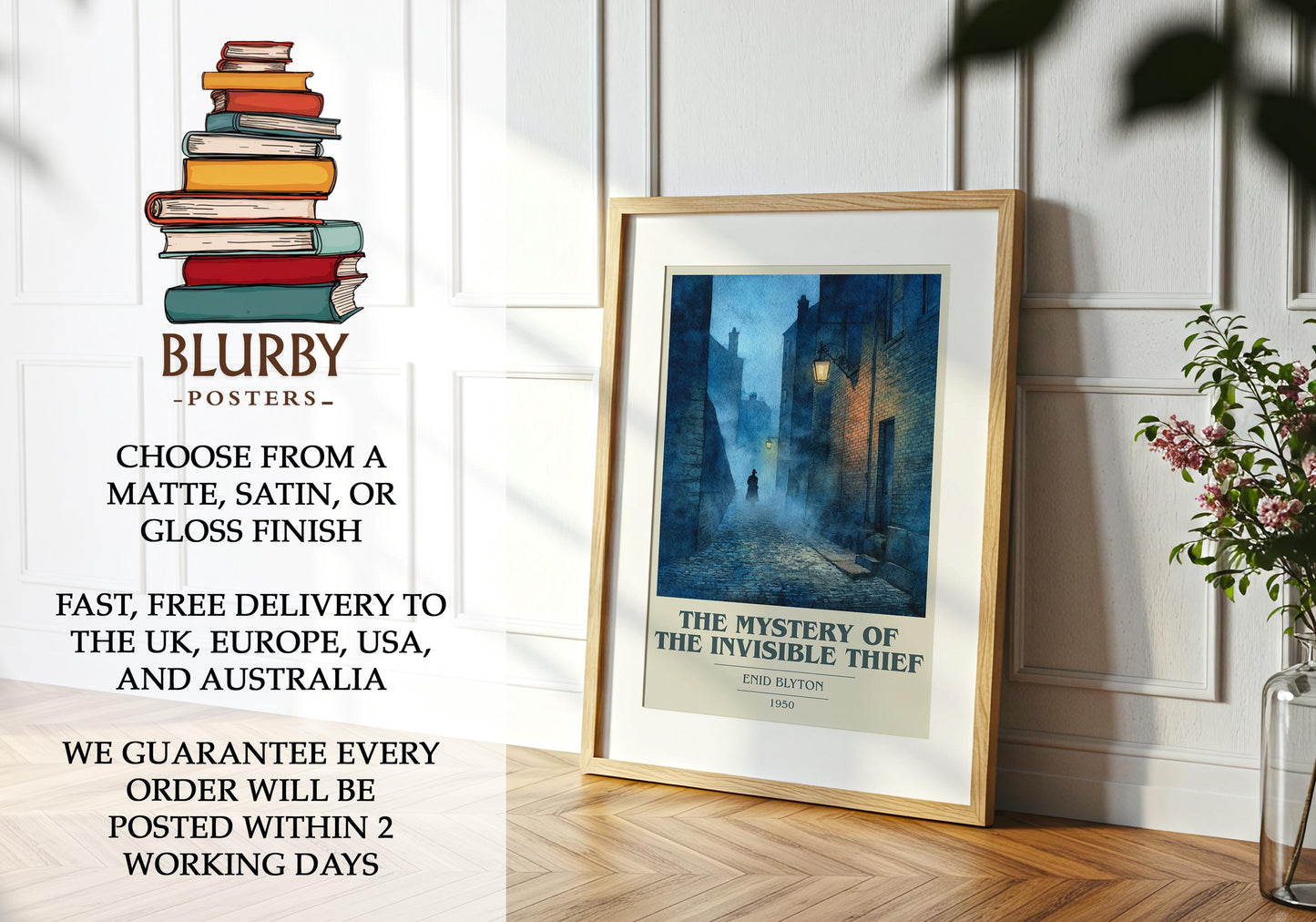 The Mystery of the Invisible Thief by Enid Blyton | Book Poster | Literary Art Gift For Book Lover | Novel Inspired Wall Art