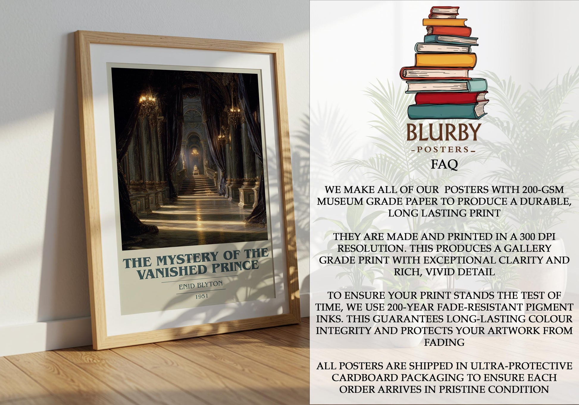 The Mystery of the Vanished Prince by Enid Blyton | Book Poster | Literary Art Gift For Book Lover | Novel Inspired Wall Art