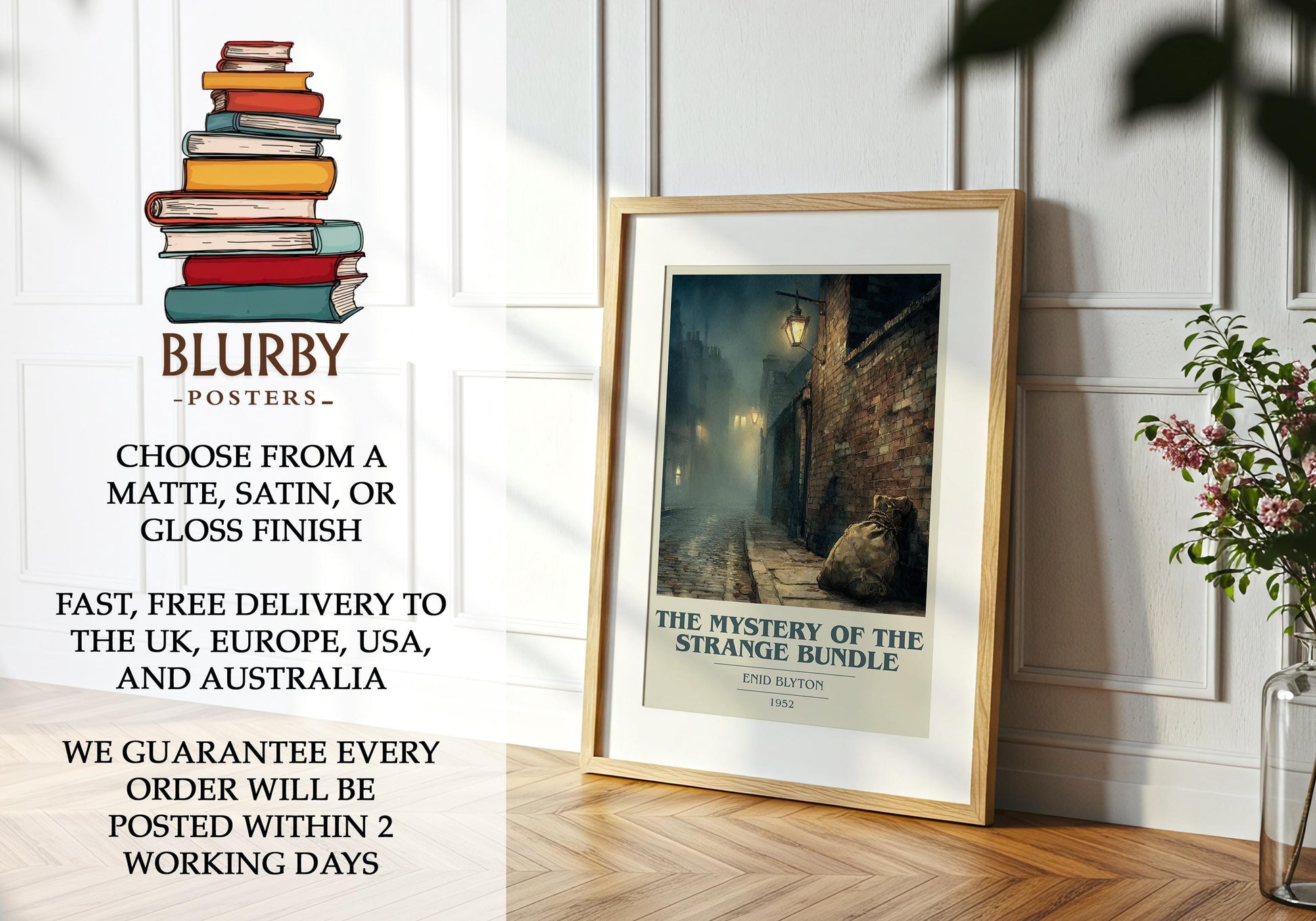 The Mystery of the Strange Bundle by Enid Blyton | Book Poster | Literary Art Gift For Book Lover | Novel Inspired Wall Art