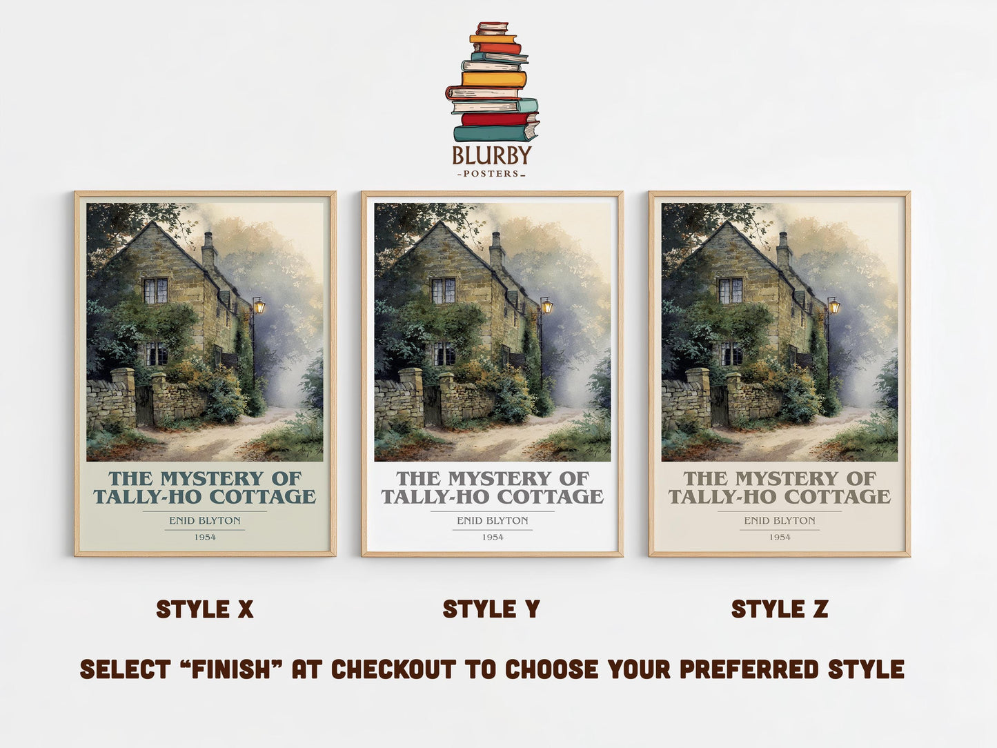 The Mystery of Tally-Ho Cottage by Enid Blyton | Book Poster | Literary Art Gift For Book Lover | Novel Inspired Wall Art | Free Delivery