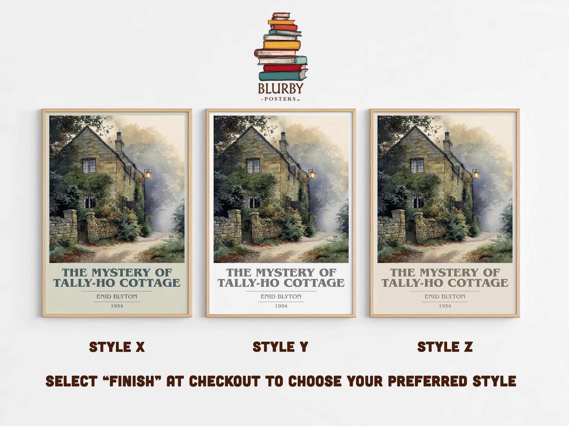 The Mystery of Tally-Ho Cottage by Enid Blyton | Book Poster | Literary Art Gift For Book Lover | Novel Inspired Wall Art | Free Delivery