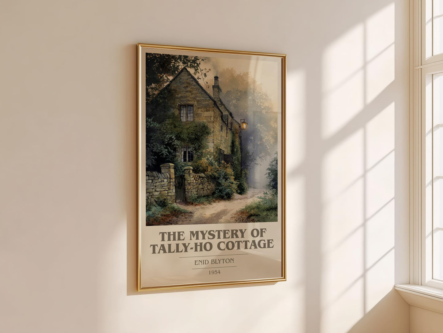 The Mystery of Tally-Ho Cottage by Enid Blyton | Book Poster | Literary Art Gift For Book Lover | Novel Inspired Wall Art | Free Delivery