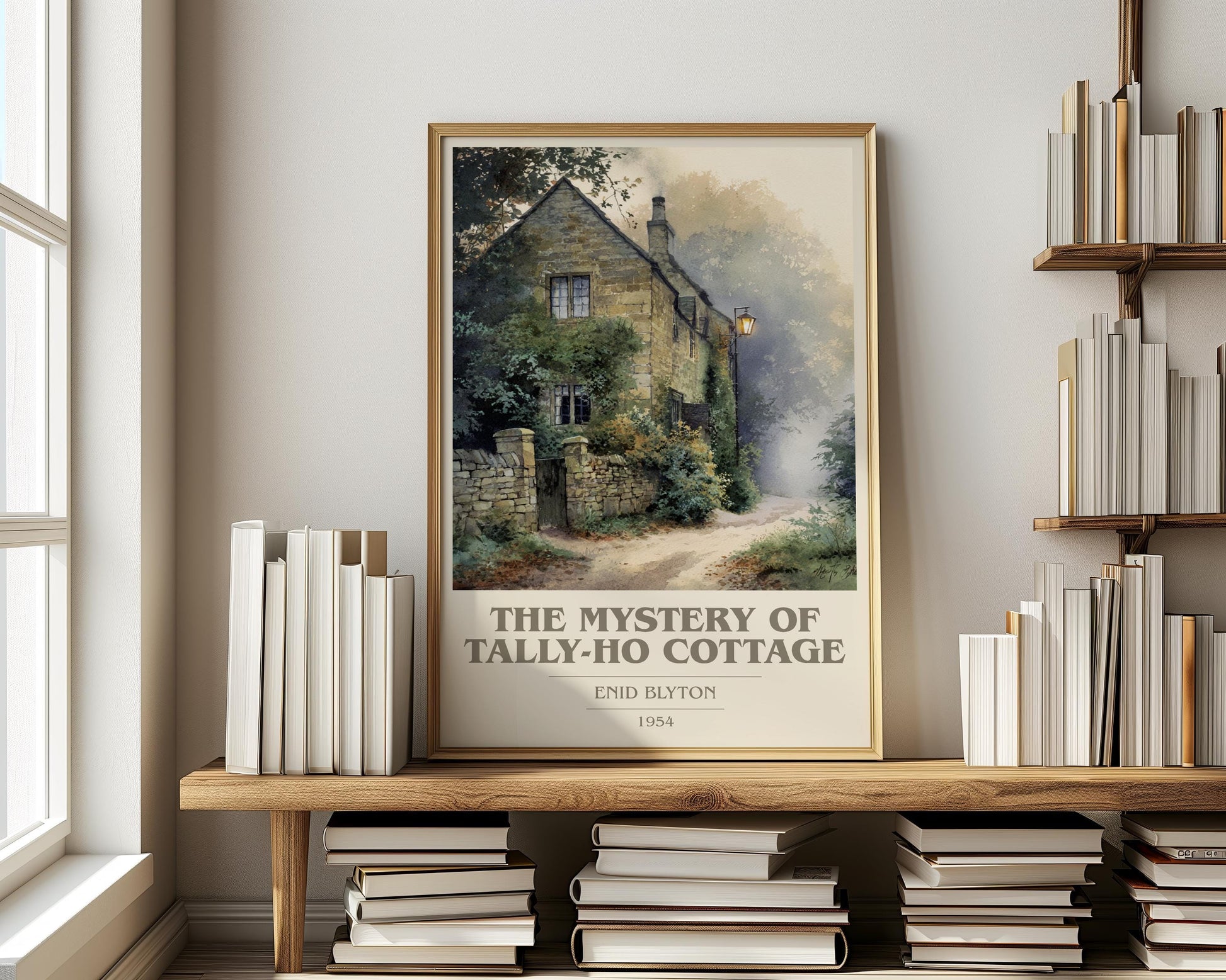 The Mystery of Tally-Ho Cottage by Enid Blyton | Book Poster | Literary Art Gift For Book Lover | Novel Inspired Wall Art | Free Delivery