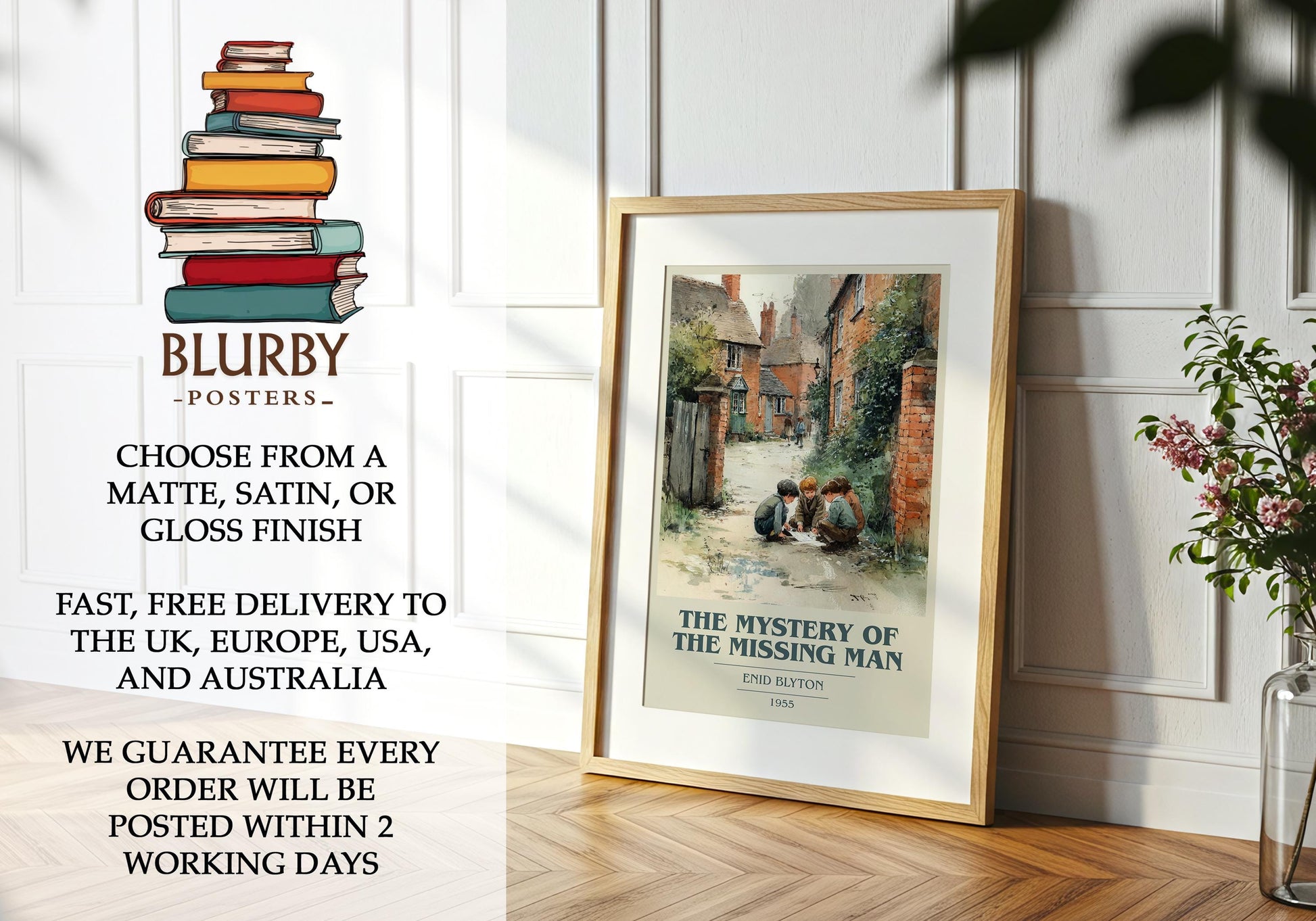 The Mystery of the Missing Man by Enid Blyton | Book Poster | Literary Art Gift For Book Lover | Novel Inspired Wall Art | Free Delivery