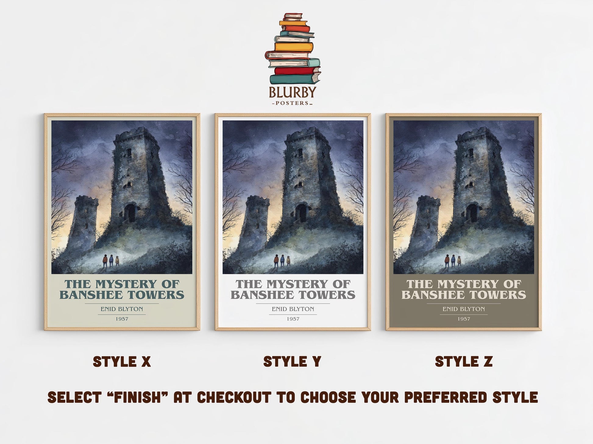 The Mystery of Banshee Towers by Enid Blyton | Book Poster | Literary Art Gift For Book Lover | Novel Inspired Wall Art