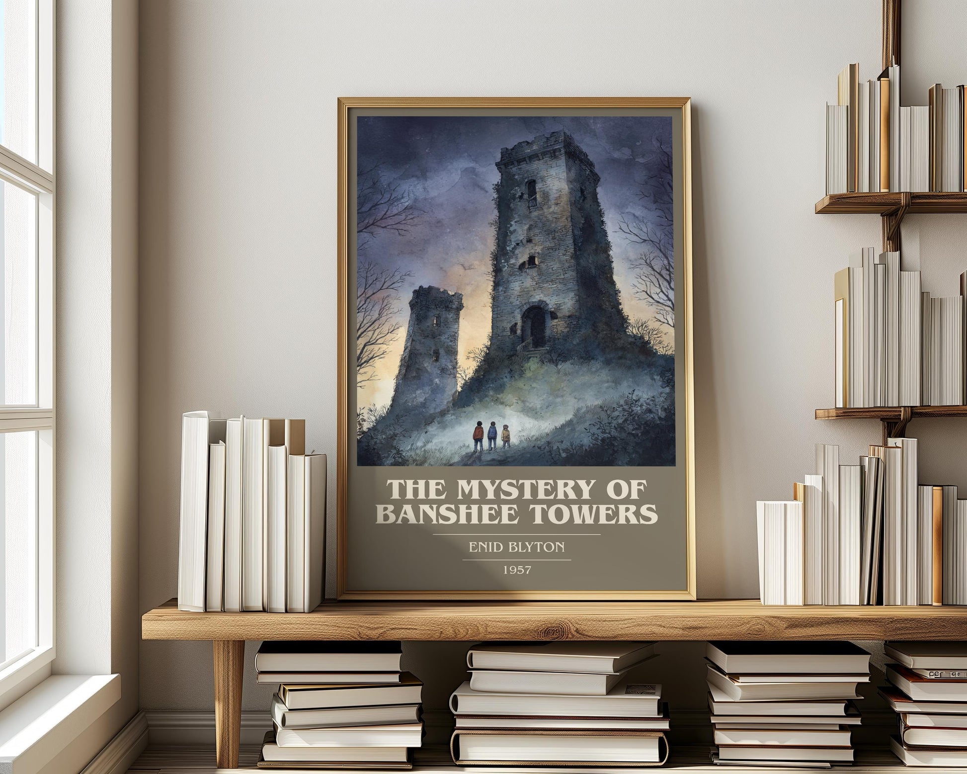 The Mystery of Banshee Towers by Enid Blyton | Book Poster | Literary Art Gift For Book Lover | Novel Inspired Wall Art