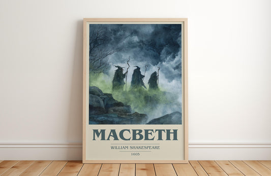 Macbeth by William Shakespeare | Book Poster | Literary Art Gift For Book Lover | Novel Inspired Wall Art | Free Delivery