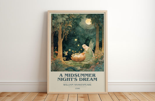 A Midsummer Nights Dream by William Shakespeare | Book Poster | Literary Art Gift For Book Lover | Novel Inspired Wall Art | Free Delivery