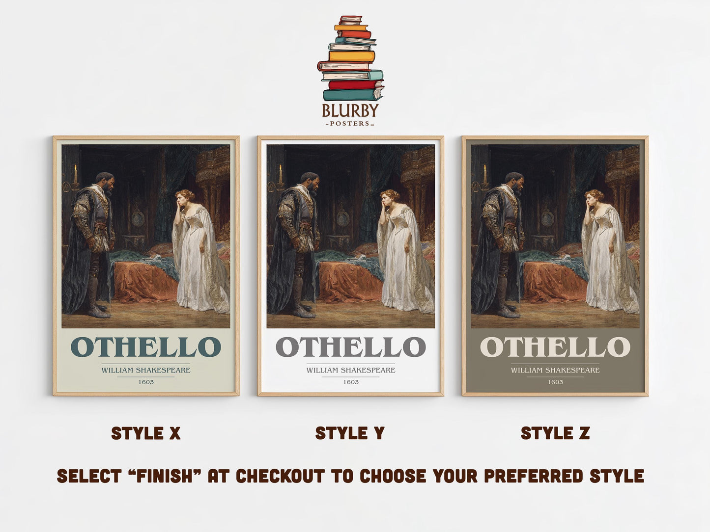 Othello by William Shakespeare | Book Poster | Literary Art Gift For Book Lover | Novel Inspired Wall Art | Free Delivery