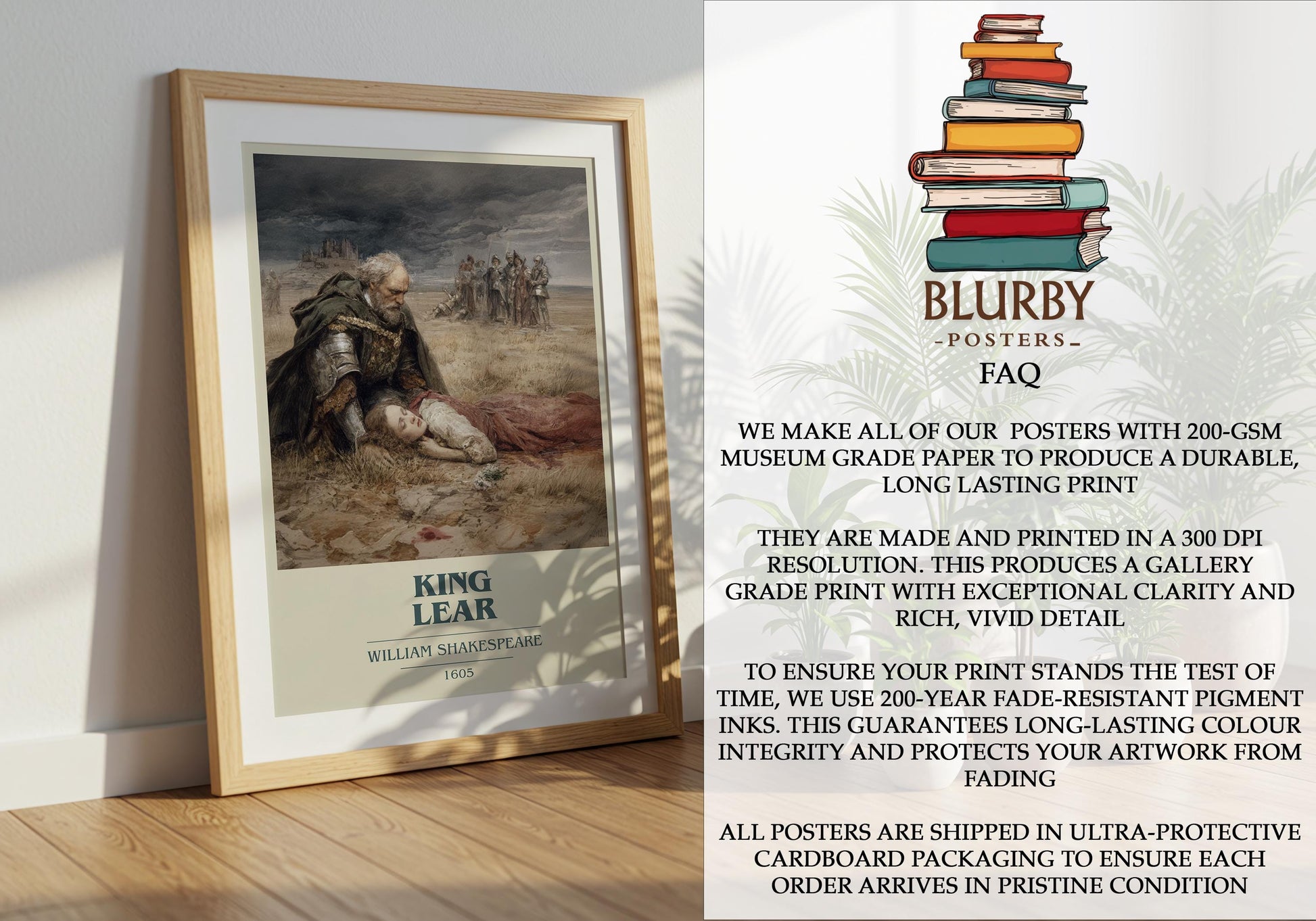 King Lear by William Shakespeare | Book Poster | Literary Art Gift For Book Lover | Novel Inspired Wall Art | Free Delivery