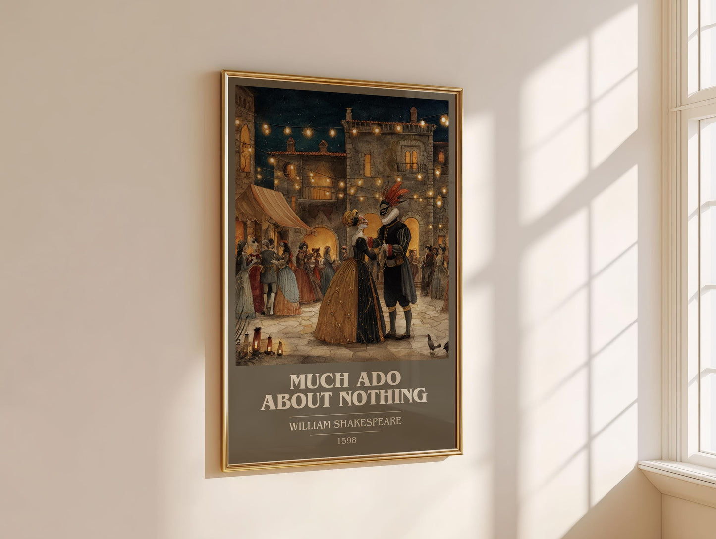 Much Ado About Nothing by William Shakespeare | Book Poster | Literary Art Gift For Book Lover | Novel Inspired Wall Art | Free Delivery
