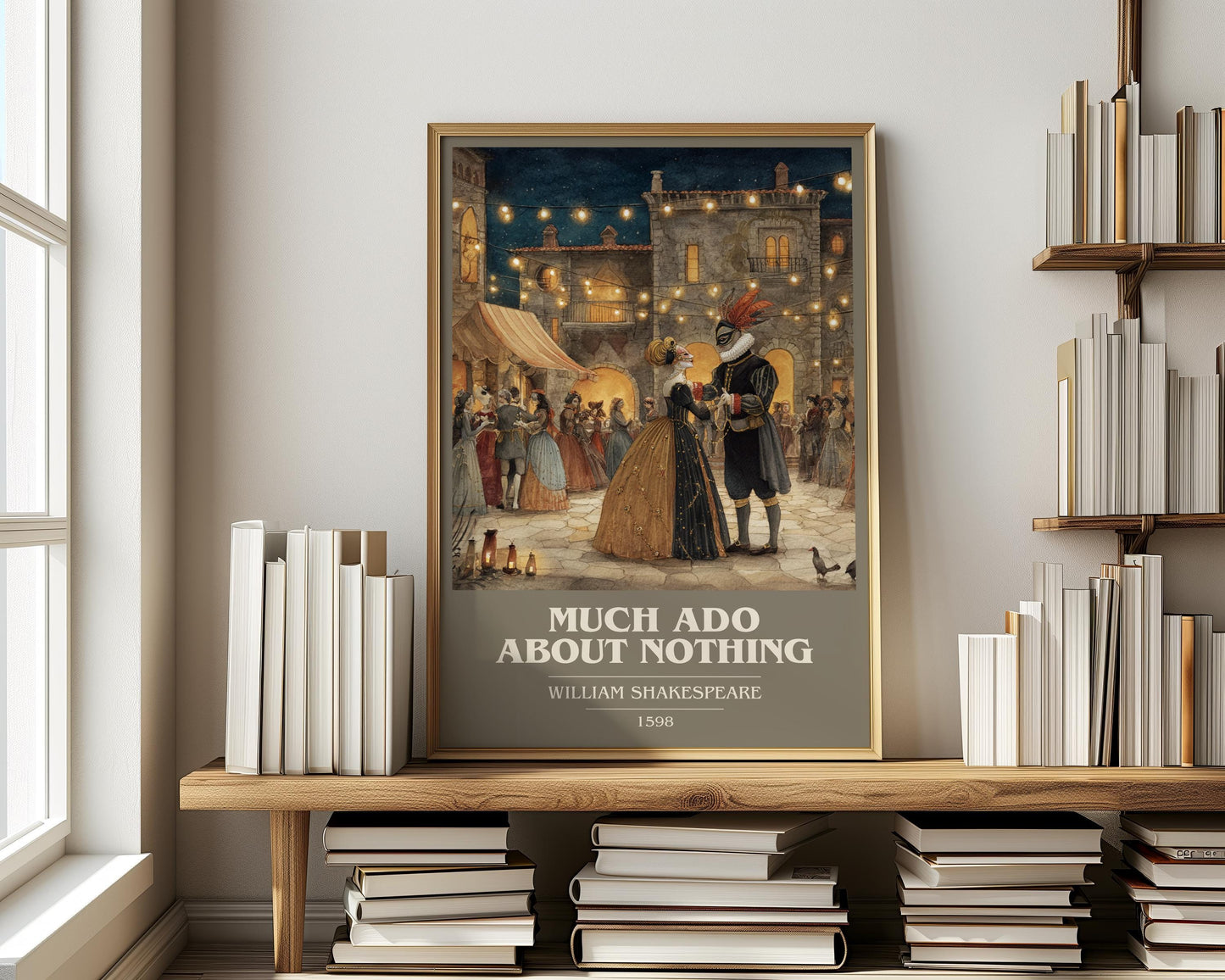 Much Ado About Nothing by William Shakespeare | Book Poster | Literary Art Gift For Book Lover | Novel Inspired Wall Art | Free Delivery