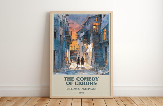 The Comedy Of Errors by William Shakespeare | Book Poster | Literary Art Gift For Book Lover | Novel Inspired Wall Art | Free Delivery