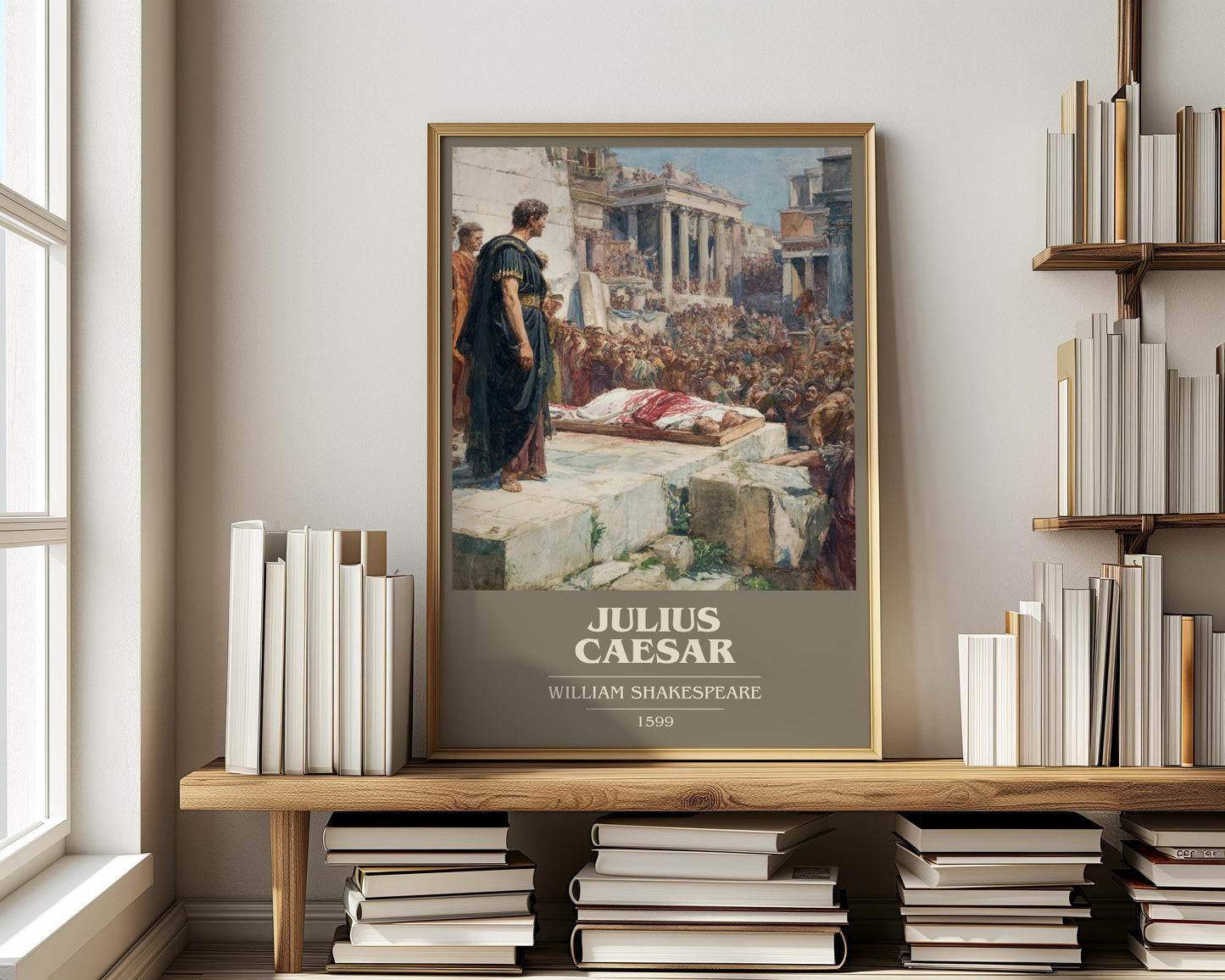 Julius Caeser by William Shakespeare | Book Poster | Literary Art Gift For Book Lover | Novel Inspired Wall Art | Free Delivery