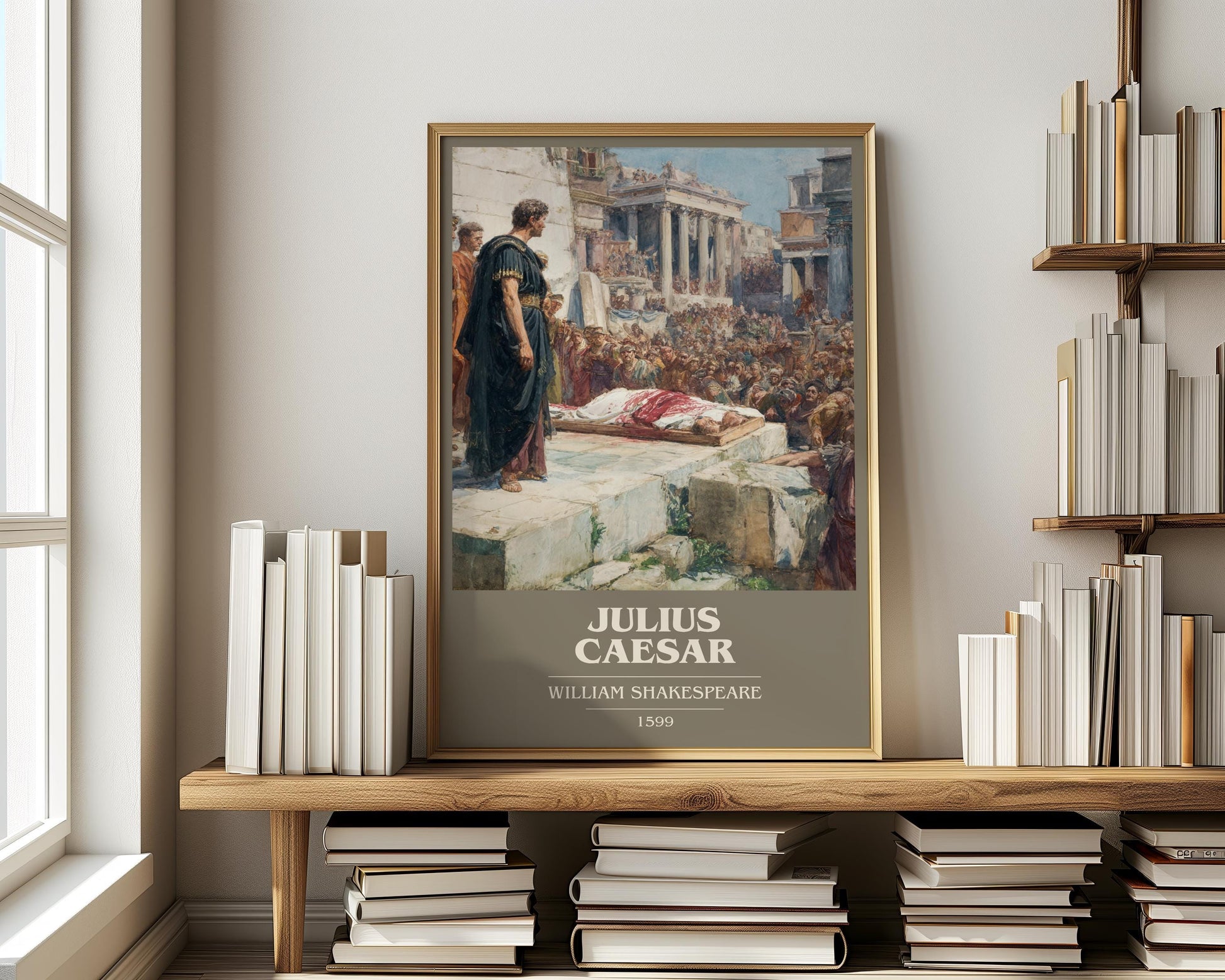 Julius Caeser by William Shakespeare | Book Poster | Literary Art Gift For Book Lover | Novel Inspired Wall Art | Free Delivery