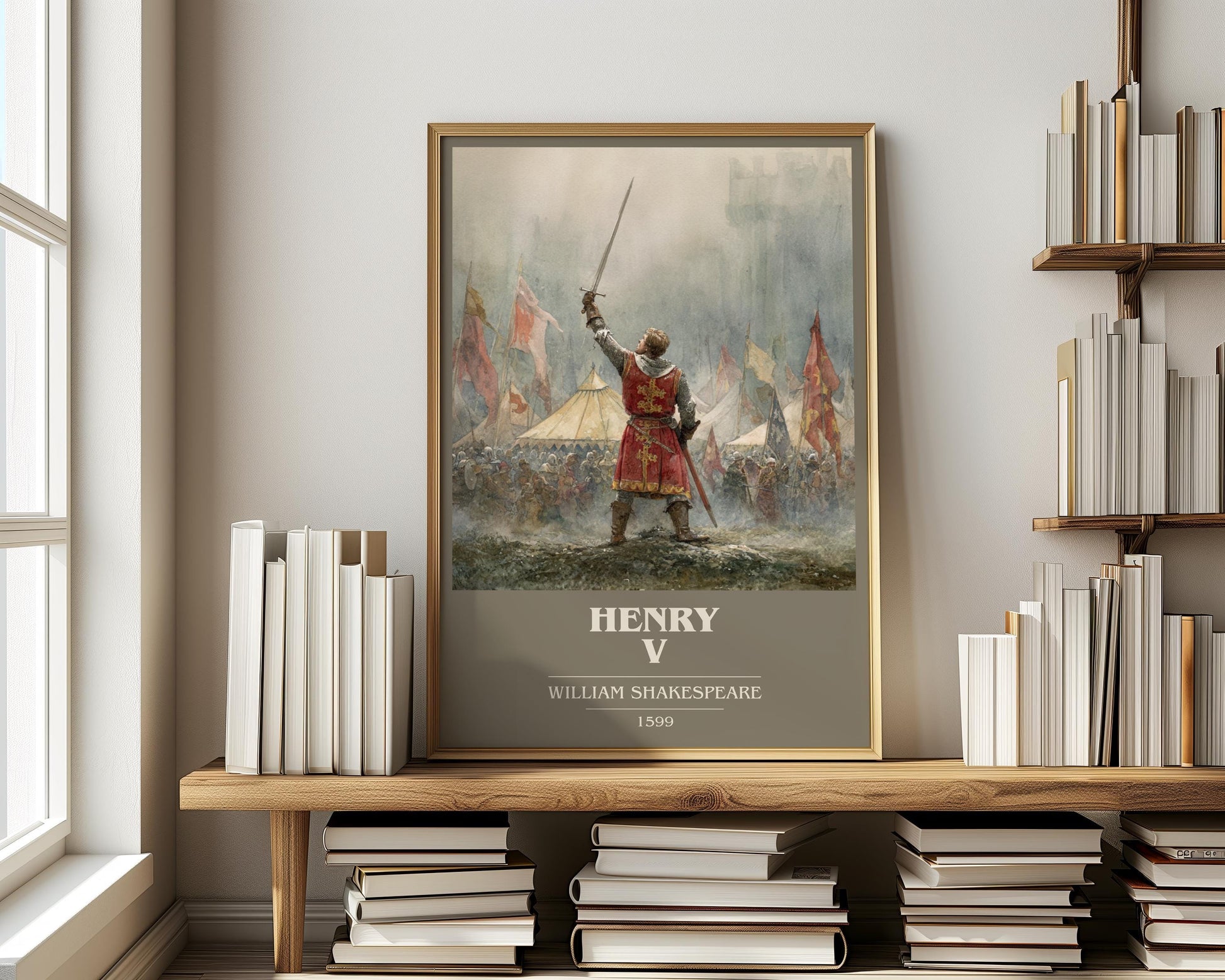 Henry The Fifth by William Shakespeare | Book Poster | Literary Art Gift For Book Lover | Novel Inspired Wall Art | Free Delivery