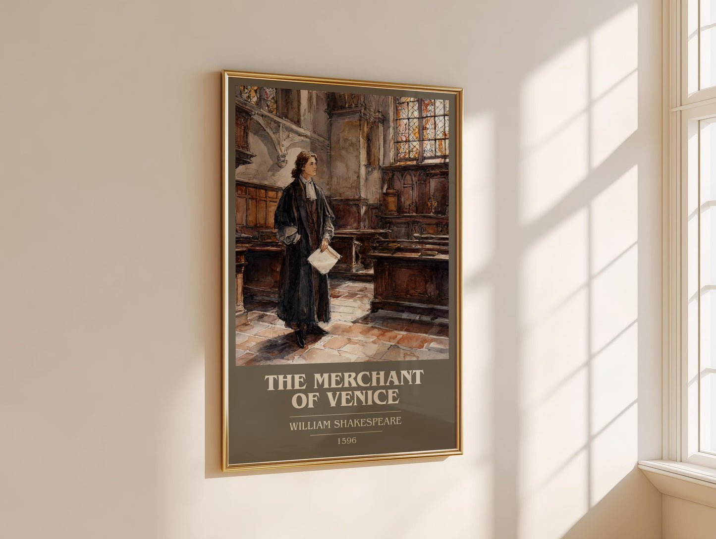 The Merchant Of Venice by William Shakespeare | Book Poster | Literary Art Gift For Book Lover | Novel Inspired Wall Art | Free Delivery