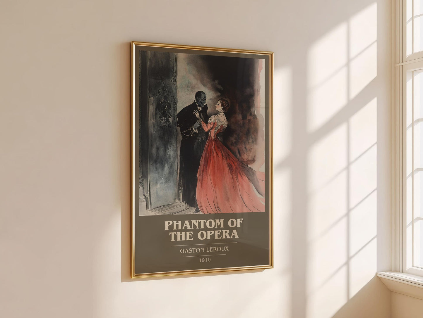The Phantom of the Opera book cover book poster framed on wall – gothic wall art