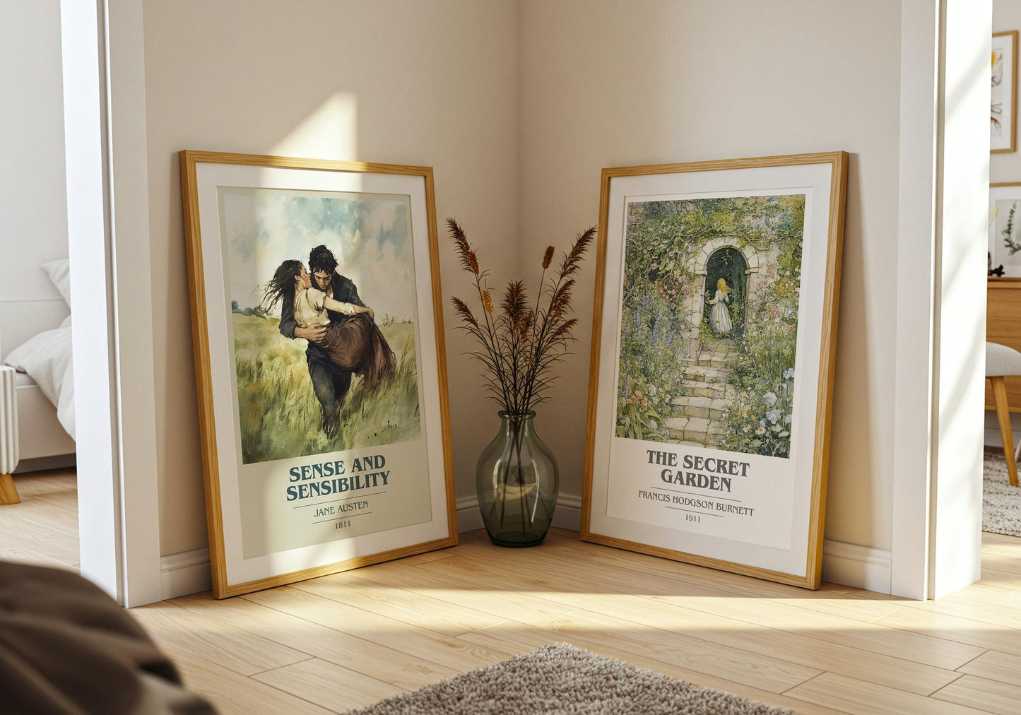 Sense and Sensibility book cover poster paired in gallery wall – literary art prints